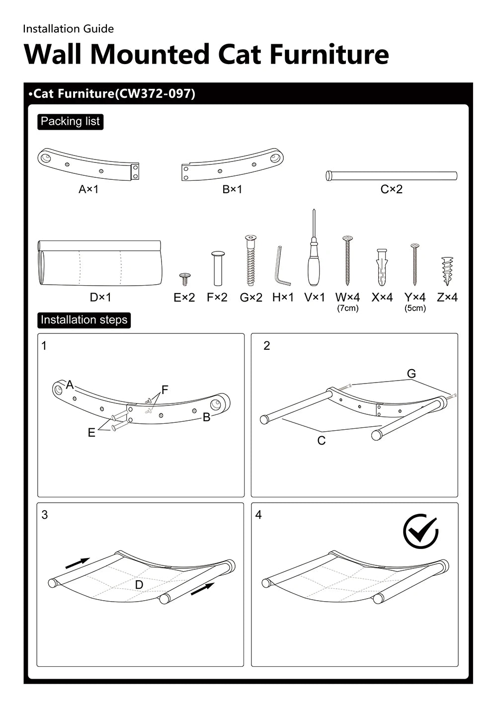 Wall-Mounted Cat Hammock Bed & Perch