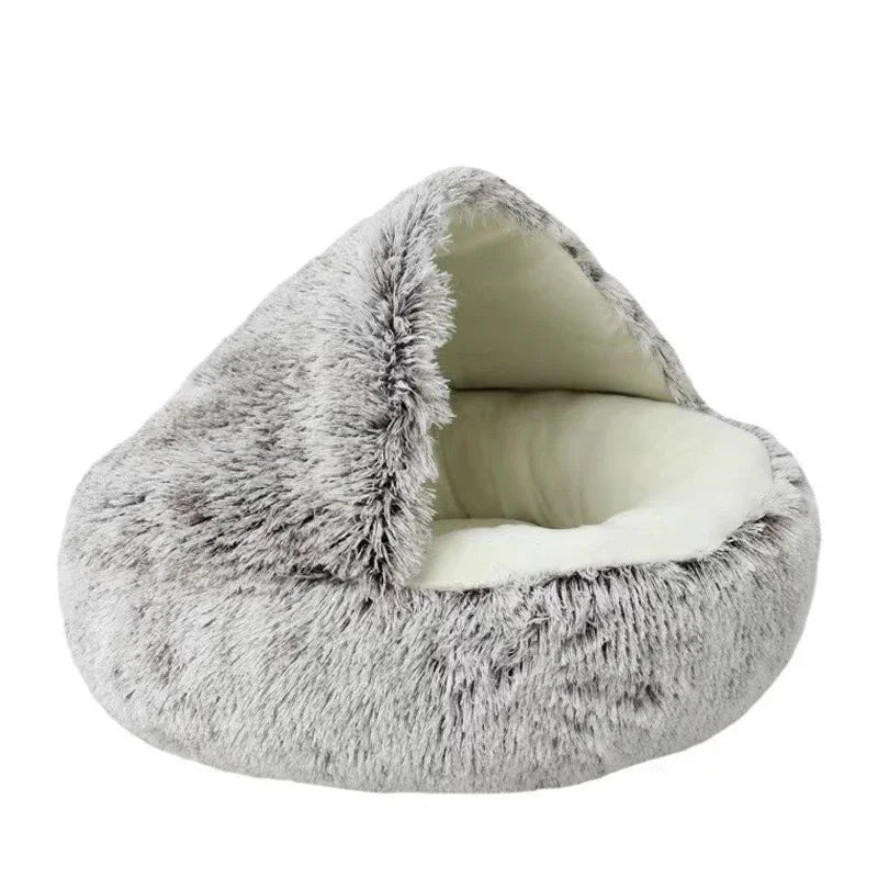 Cozy Plush Cat Cave Bed – Covered Nest Design