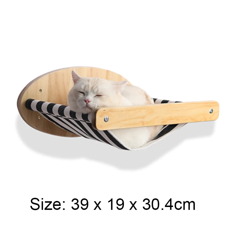 Wall-mounted Cat Hammock Bed & Shelf Set