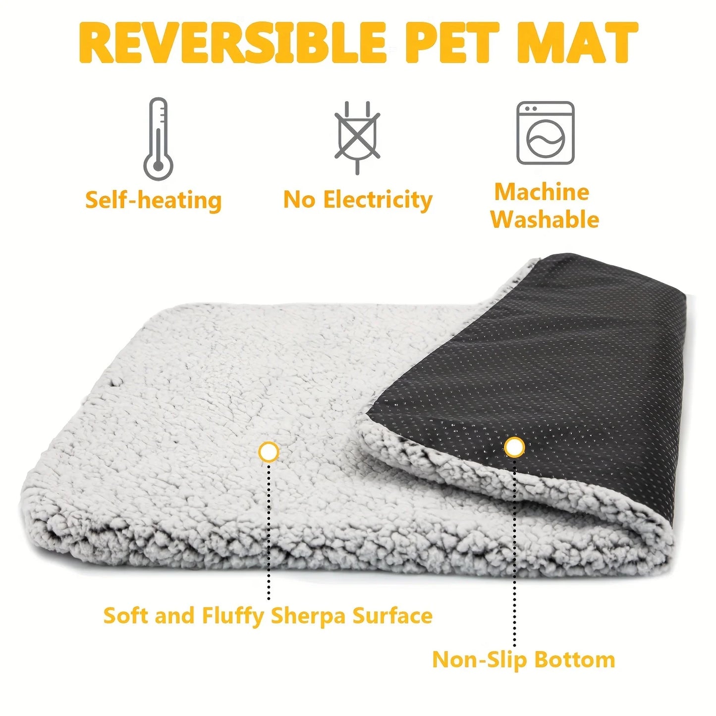 Self-Warming Cat Bed – Thermal Plush Mat