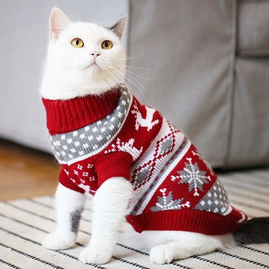 Christmas Cat Sweater – Warm Knitted Holiday Outfit