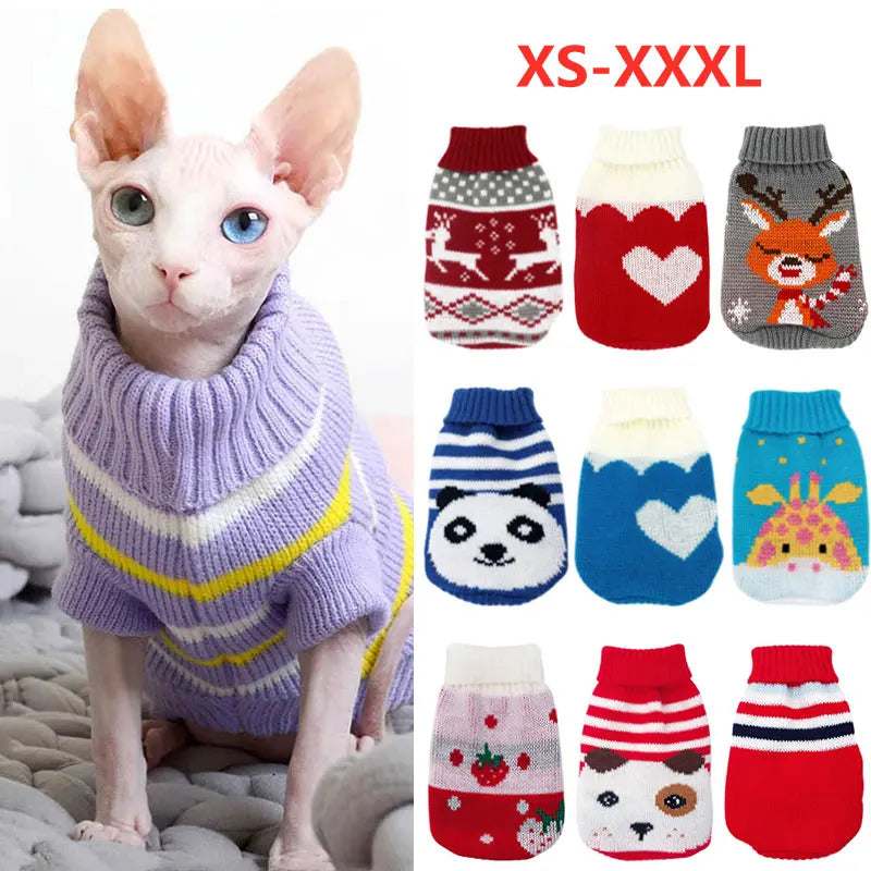Christmas Cat Sweater – Warm Knitted Holiday Outfit