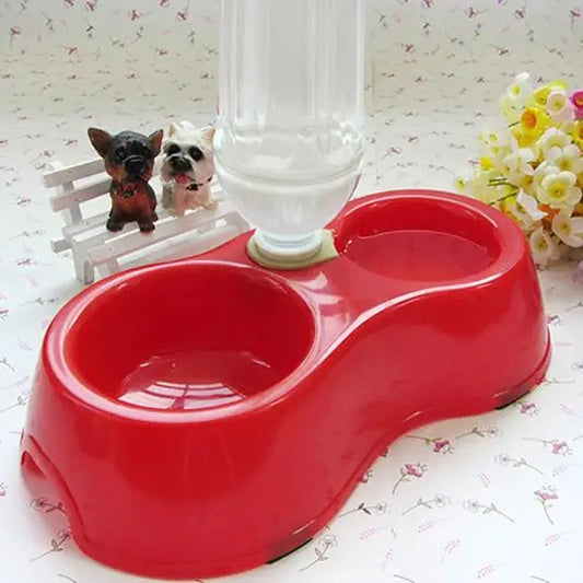 Double Cat Bowl with Water Dispenser – Raised Stand Design
