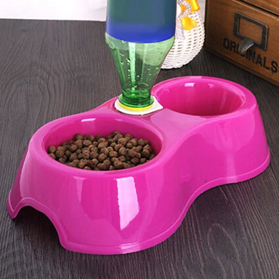 Double Cat Bowl with Water Dispenser – Raised Stand Design