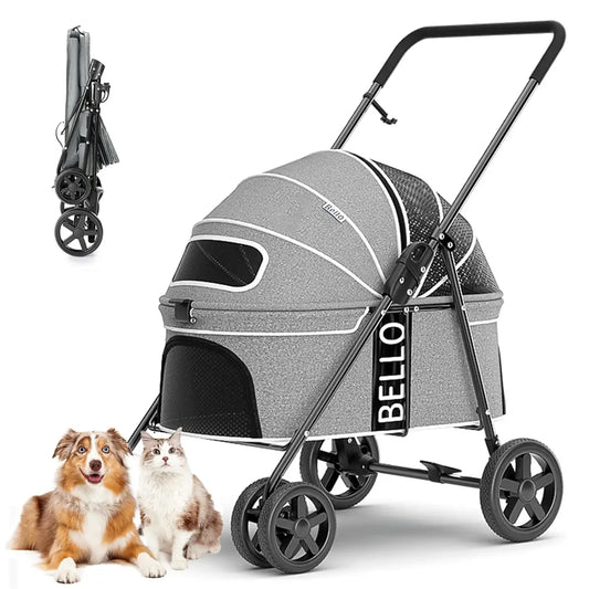 Lightweight Foldable Pet Stroller – Compact Travel Carrier