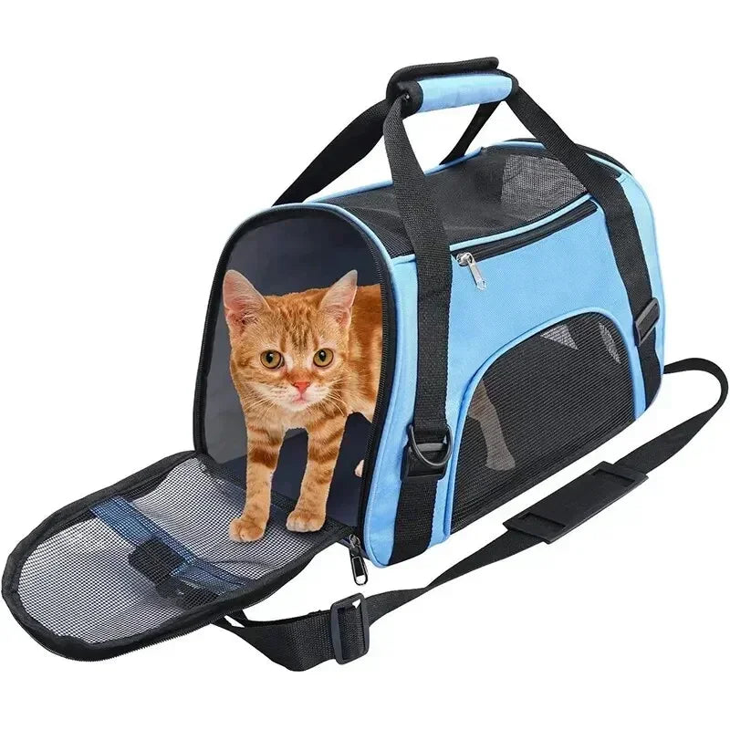4-Sided Mesh Cat Travel Bag – Foldable & Breathable