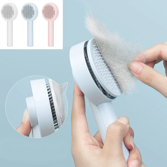 Self-Cleaning Pet Hair Brush – Cat & Dog Grooming Tool
