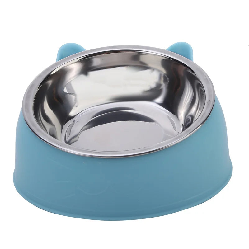Ergonomic Tilted Cat Bowl – Anti-Slip, Anti-Vomit