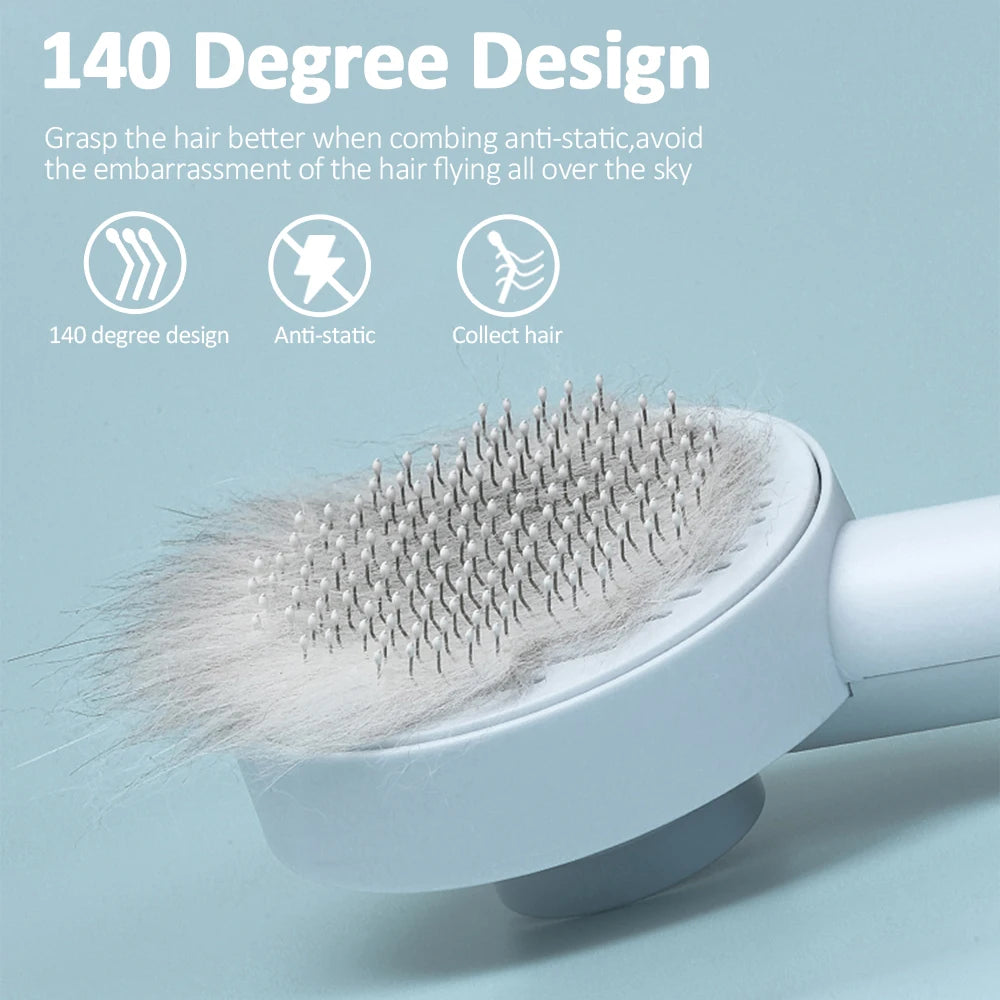 Self-Cleaning Pet Hair Brush – Cat & Dog Grooming Tool