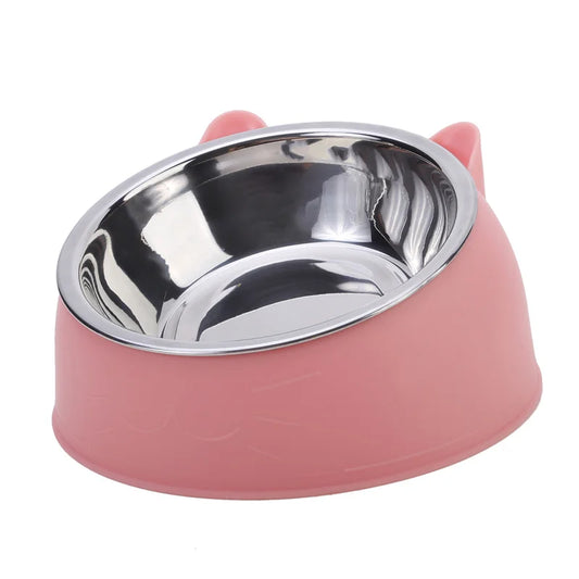 Ergonomic Tilted Cat Bowl – Anti-Slip, Anti-Vomit