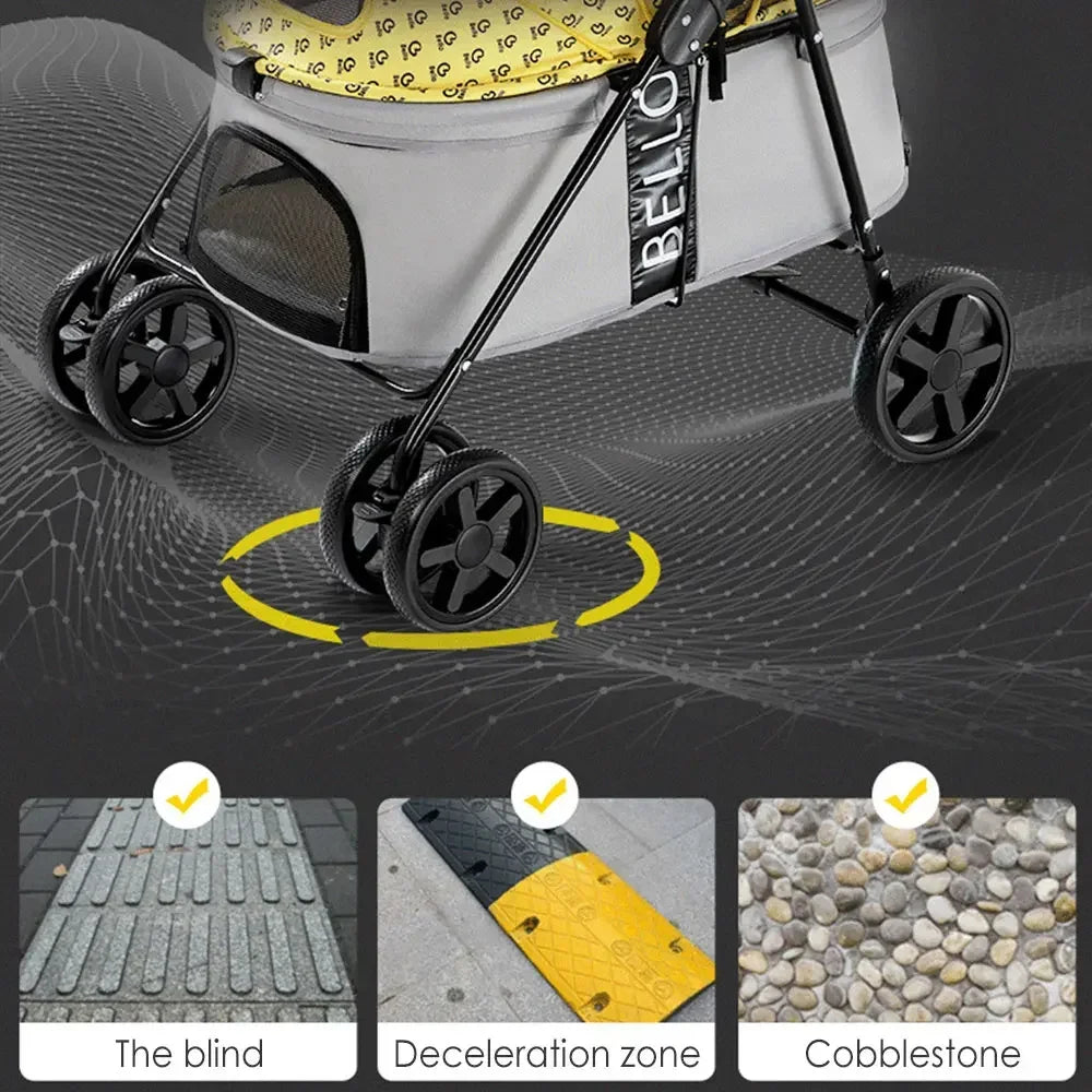 Lightweight Foldable Pet Stroller – Compact Travel Carrier