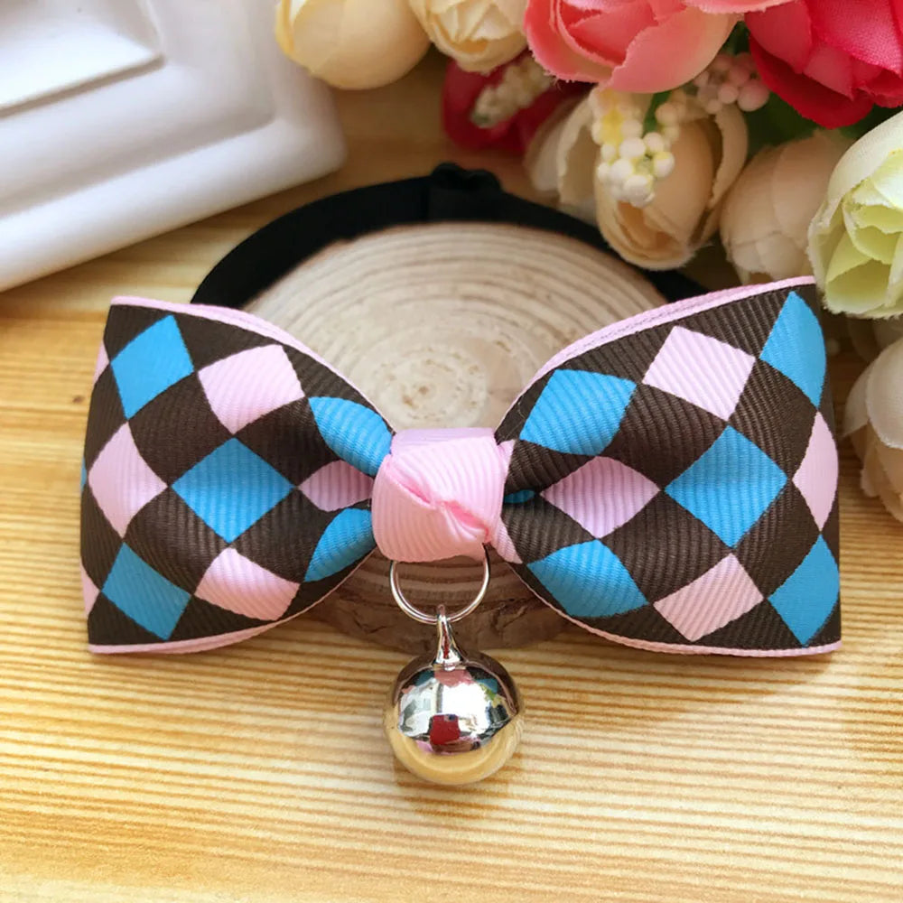 Cat Bow Tie Collar – Adjustable with Bell for Holidays & Photos