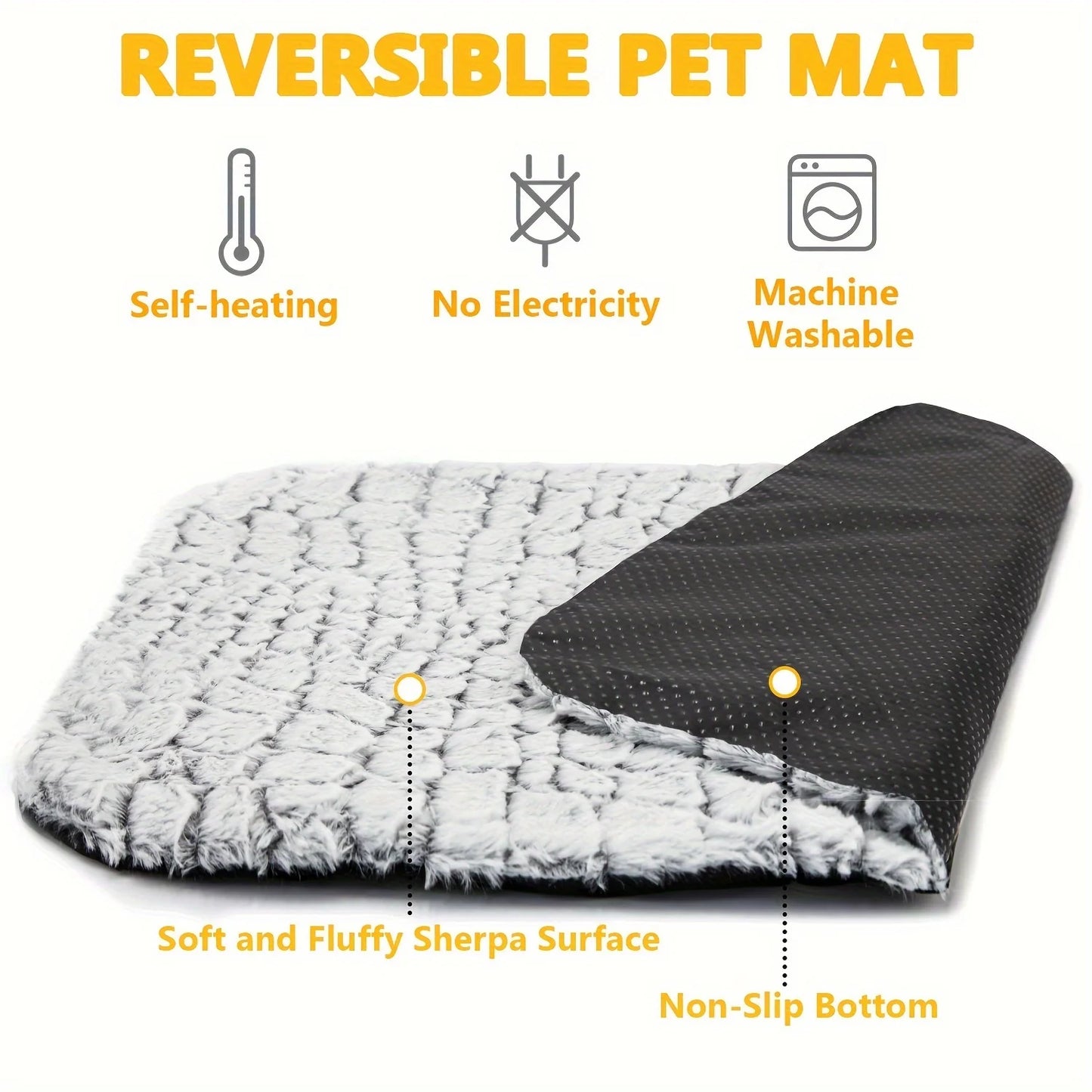 Self-Warming Cat Bed – Thermal Plush Mat