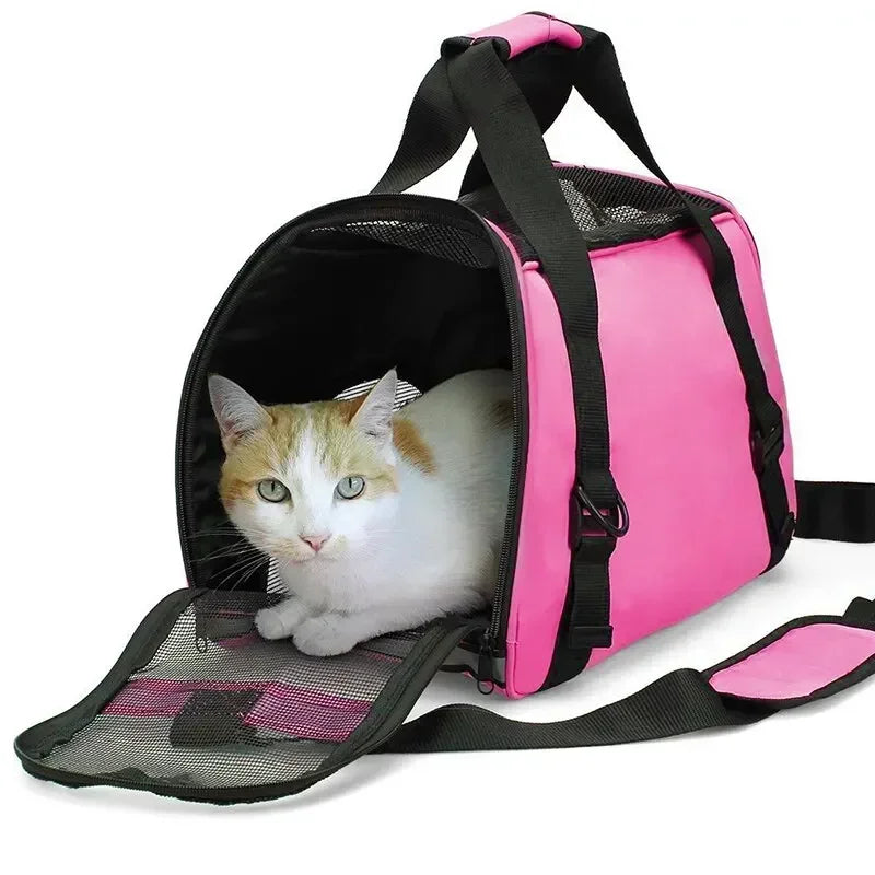4-Sided Mesh Cat Travel Bag – Foldable & Breathable