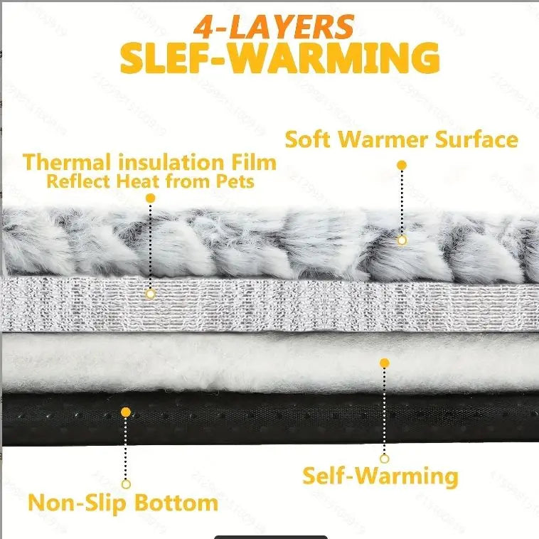 Self-Warming Cat Bed – Thermal Plush Mat