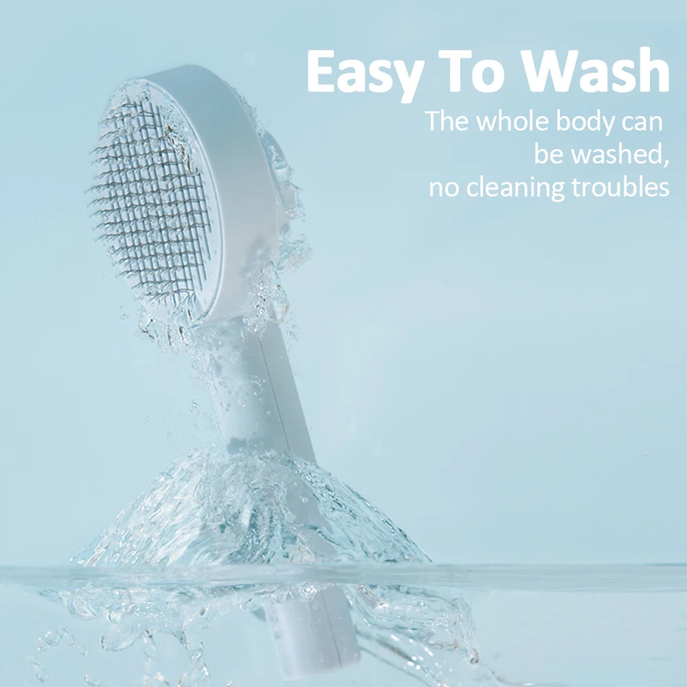 Self-Cleaning Pet Hair Brush – Cat & Dog Grooming Tool
