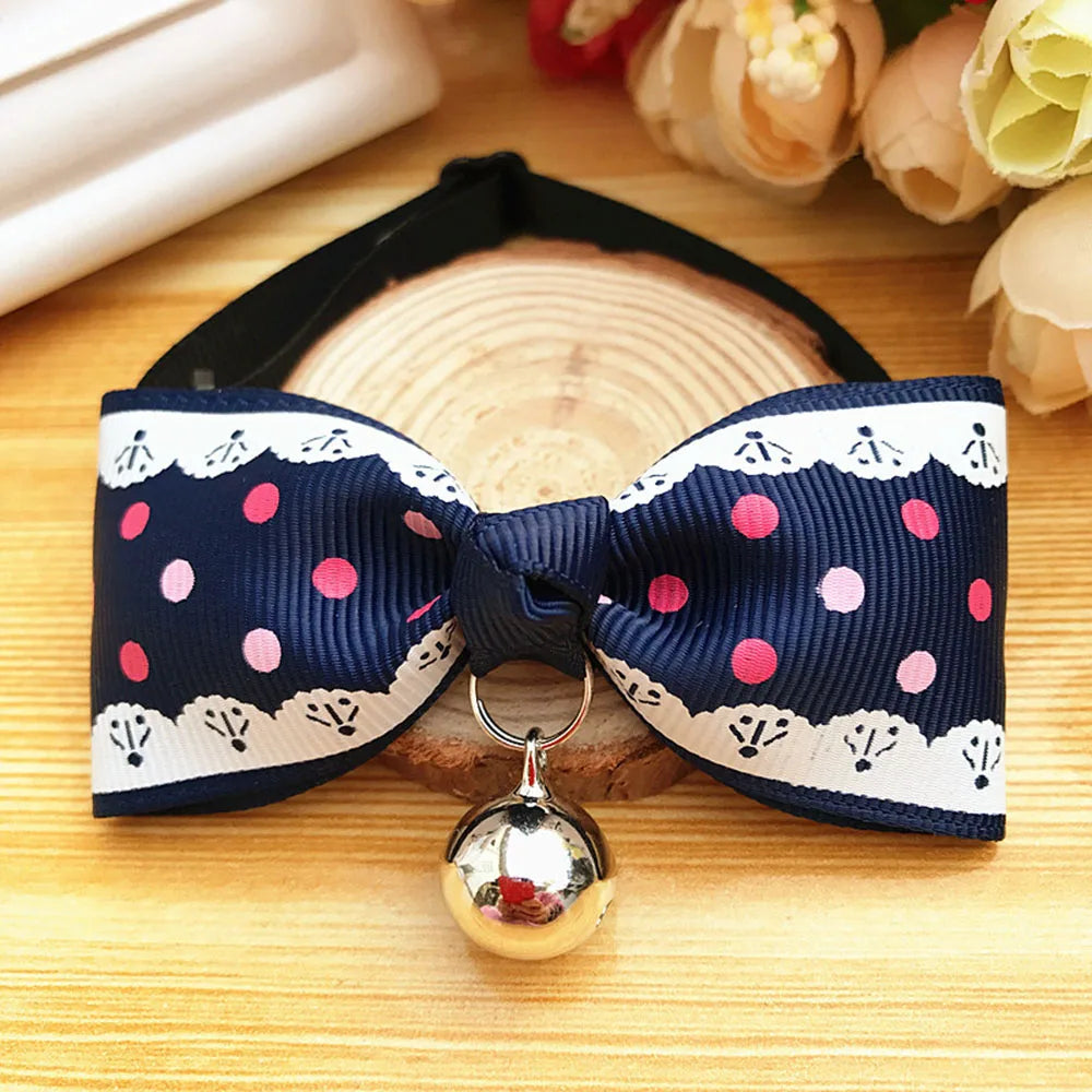 Cat Bow Tie Collar – Adjustable with Bell for Holidays & Photos