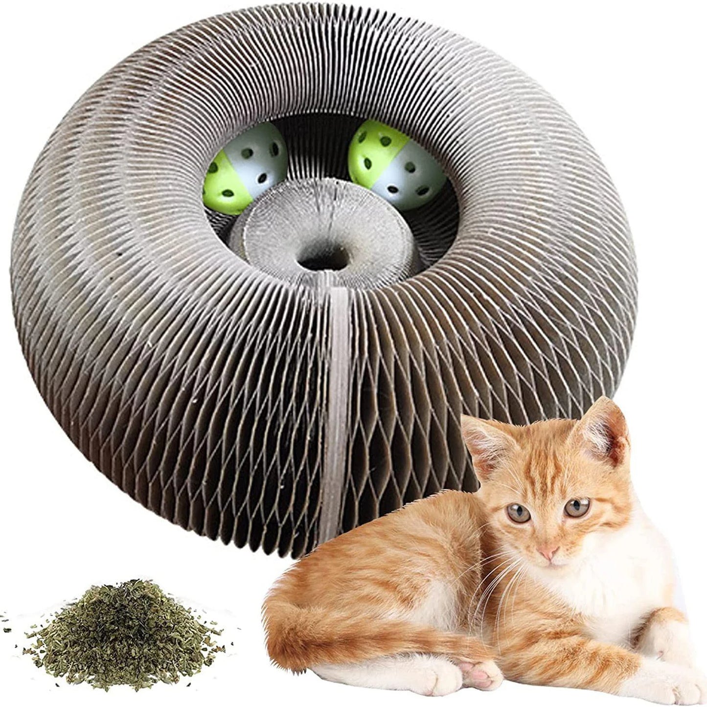 Magic Corrugated Cat Scratcher with Rolling Ball