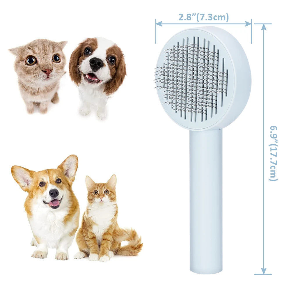 Self-Cleaning Pet Hair Brush – Cat & Dog Grooming Tool