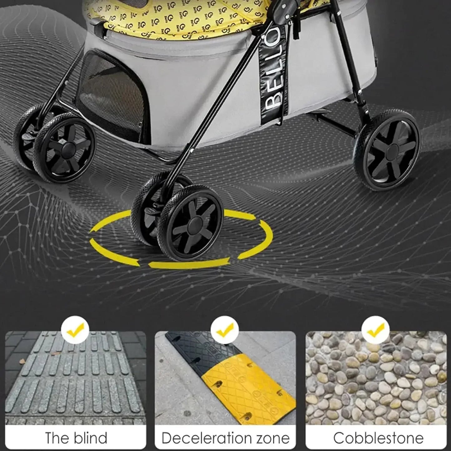 Lightweight Foldable Pet Stroller – Compact Travel Carrier