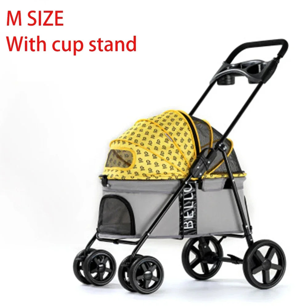 Lightweight Foldable Pet Stroller – Compact Travel Carrier