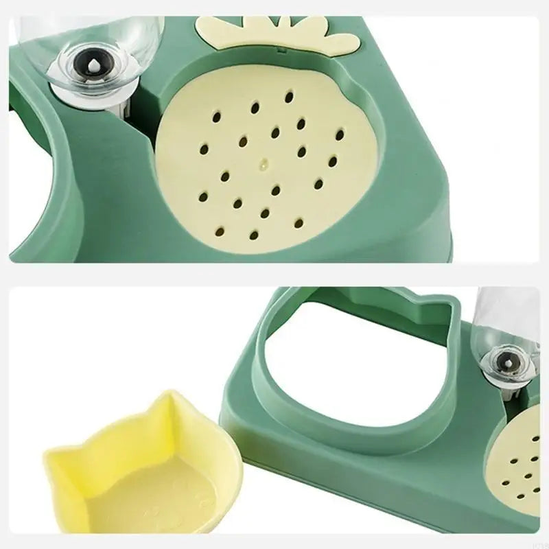 2-in-1 Cat Feeder & Water Dispenser – No-Spill Bowl Set