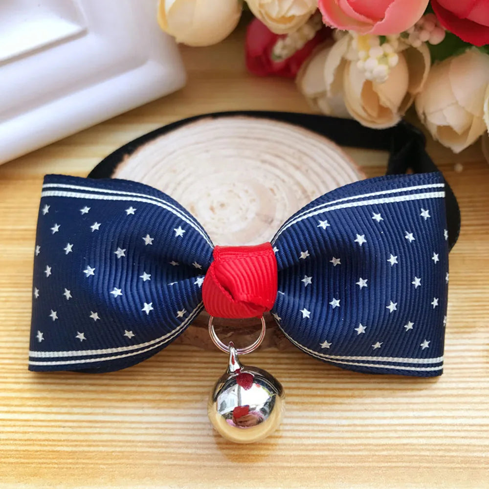 Cat Bow Tie Collar – Adjustable with Bell for Holidays & Photos