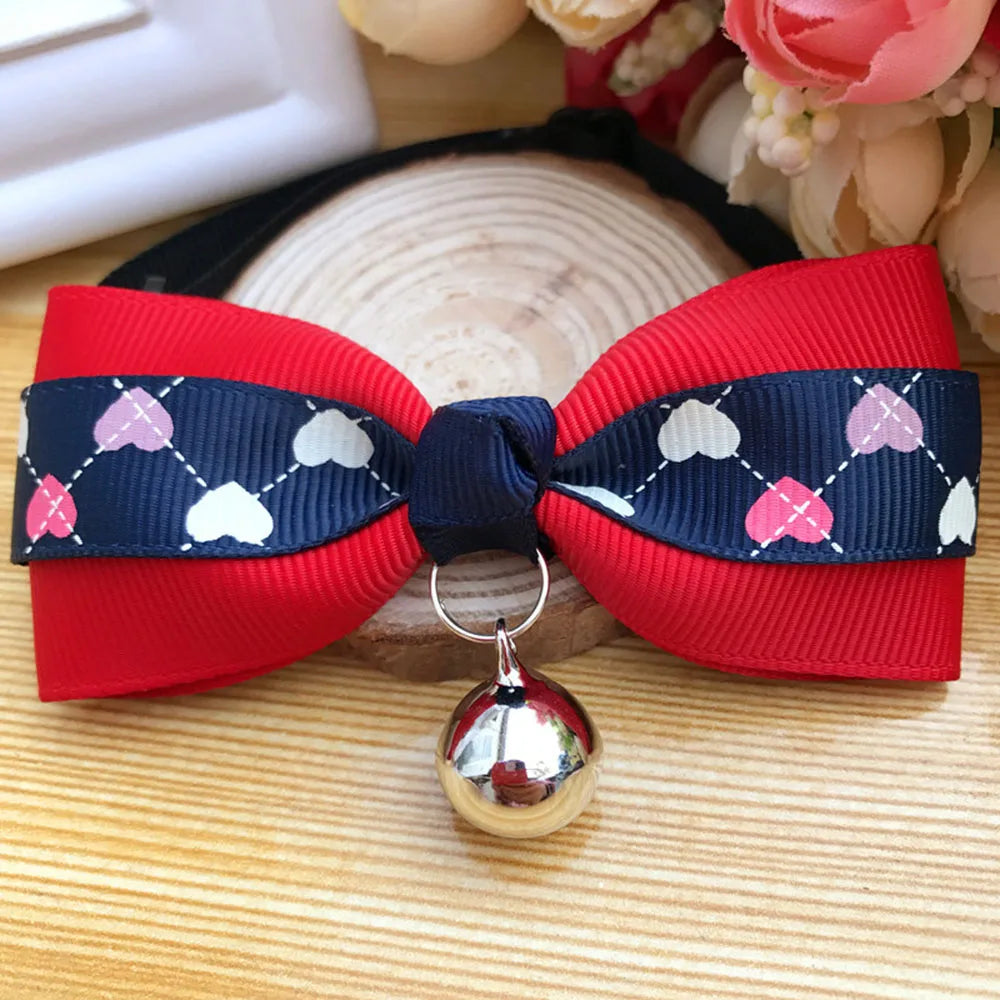 Cat Bow Tie Collar – Adjustable with Bell for Holidays & Photos