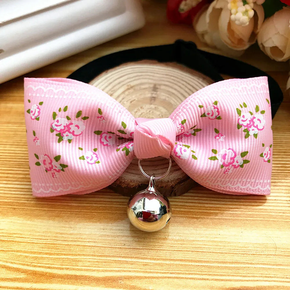 Cat Bow Tie Collar – Adjustable with Bell for Holidays & Photos