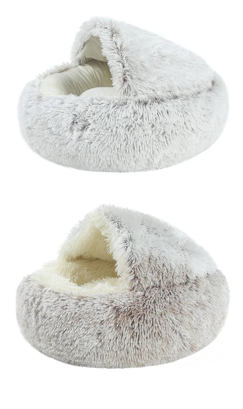 Cozy Plush Cat Cave Bed – Covered Nest Design