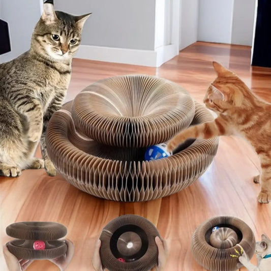 Magic Corrugated Cat Scratcher with Rolling Ball