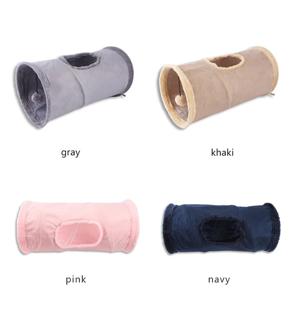 Suede Collapsible Cat/Tunnel Play Tube