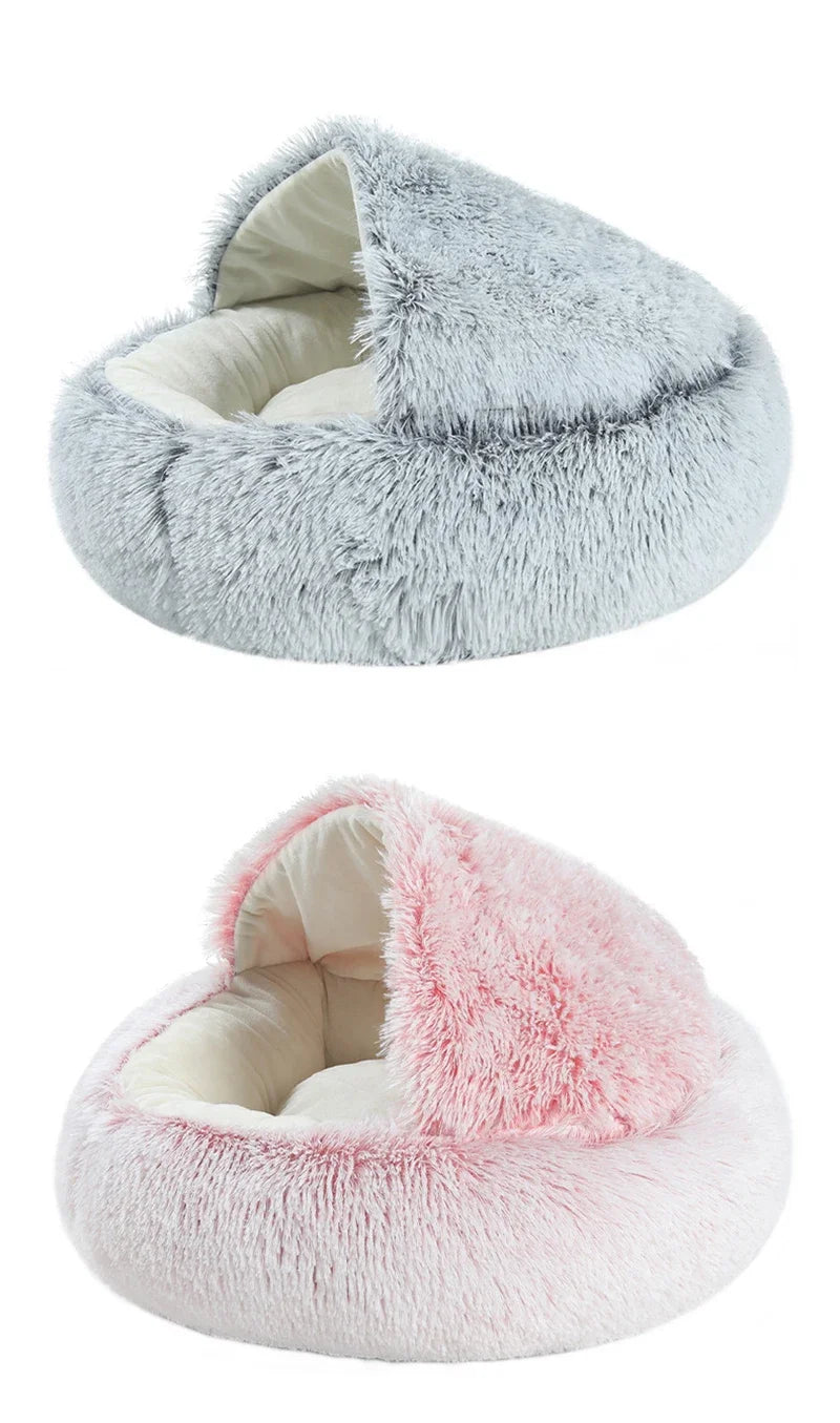 Cozy Plush Cat Cave Bed – Covered Nest Design