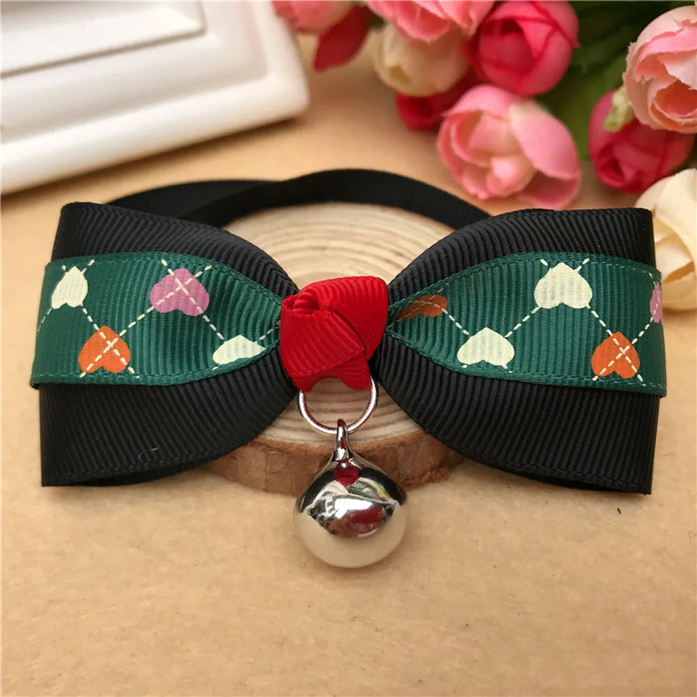Cat Bow Tie Collar – Adjustable with Bell for Holidays & Photos
