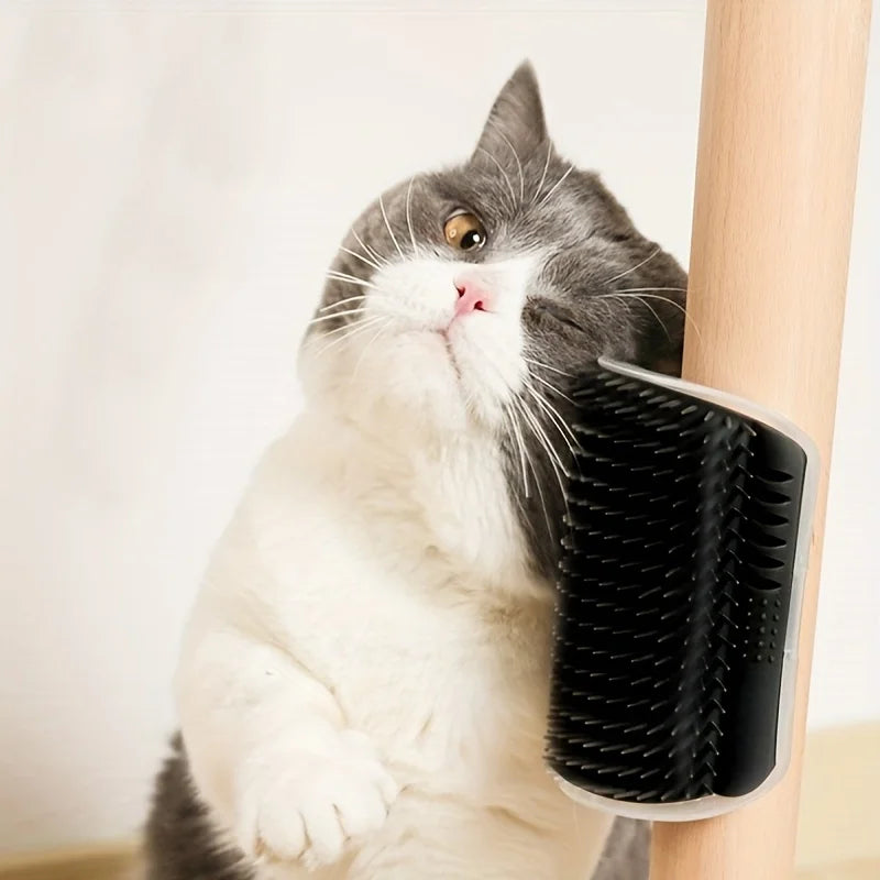 Self-Grooming Cat Brush – Wall-Mounted Massager