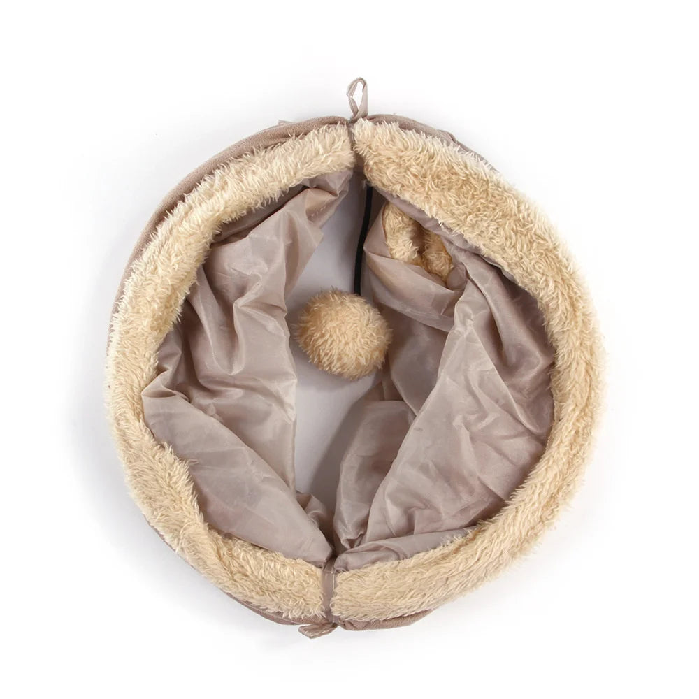 Suede Collapsible Cat/Tunnel Play Tube