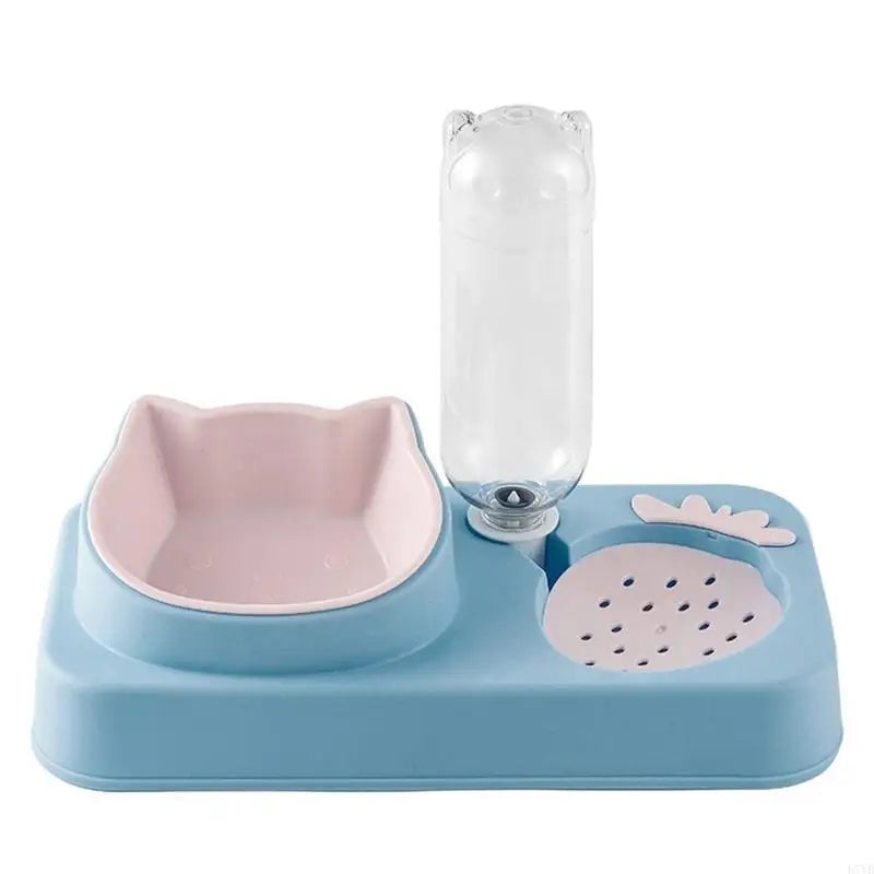 2-in-1 Cat Feeder & Water Dispenser – No-Spill Bowl Set