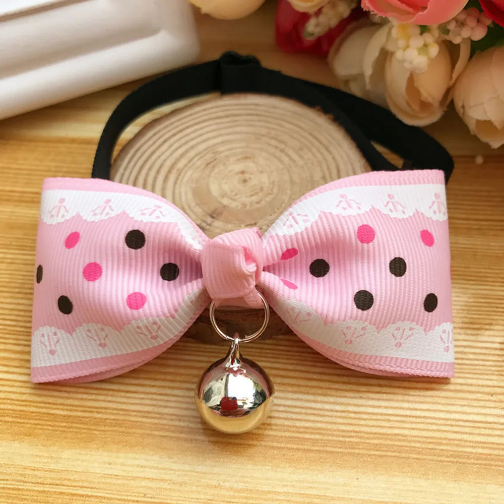 Cat Bow Tie Collar – Adjustable with Bell for Holidays & Photos