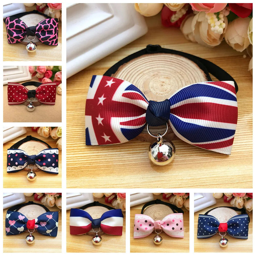 Cat Bow Tie Collar – Adjustable with Bell for Holidays & Photos