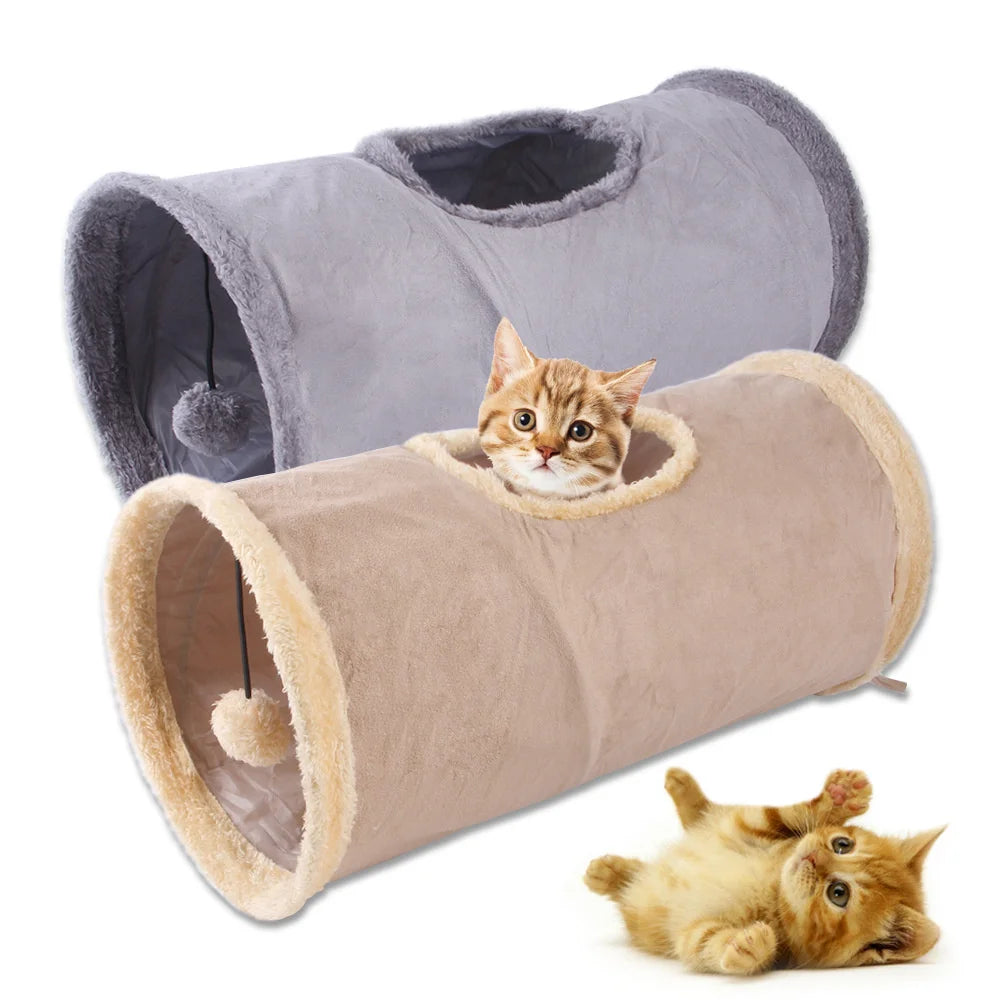 Suede Collapsible Cat/Tunnel Play Tube
