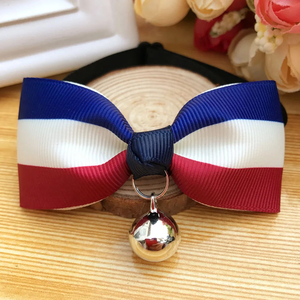 Cat Bow Tie Collar – Adjustable with Bell for Holidays & Photos