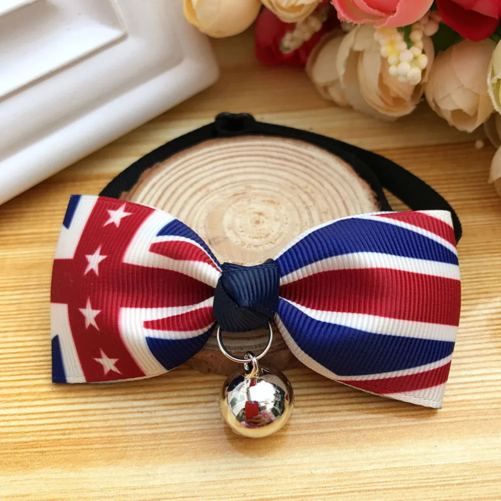 Cat Bow Tie Collar – Adjustable with Bell for Holidays & Photos