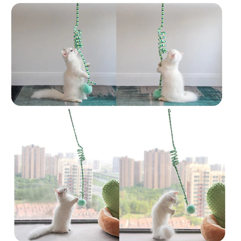 Interactive Hanging Cat Toy – With Bell & Feather