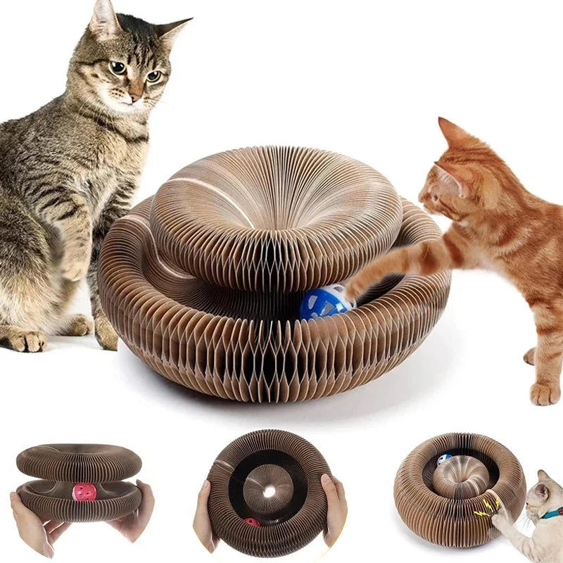 Magic Corrugated Cat Scratcher with Rolling Ball