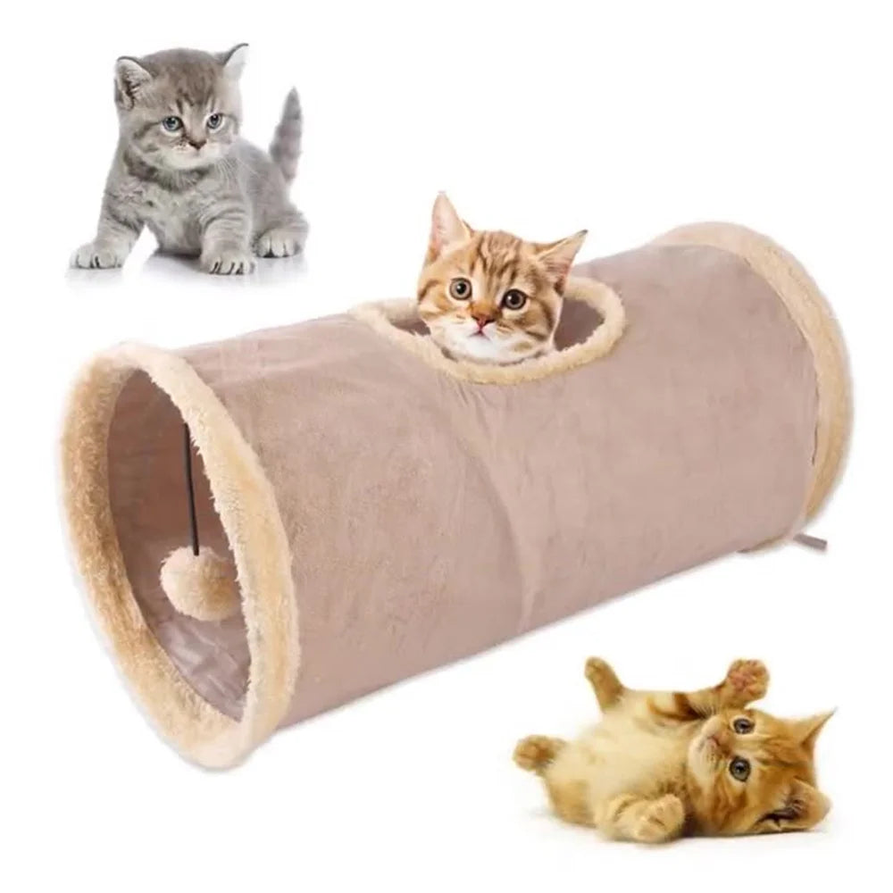 Suede Collapsible Cat/Tunnel Play Tube