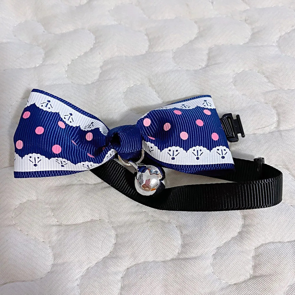 Cat Bow Tie Collar – Adjustable with Bell for Holidays & Photos