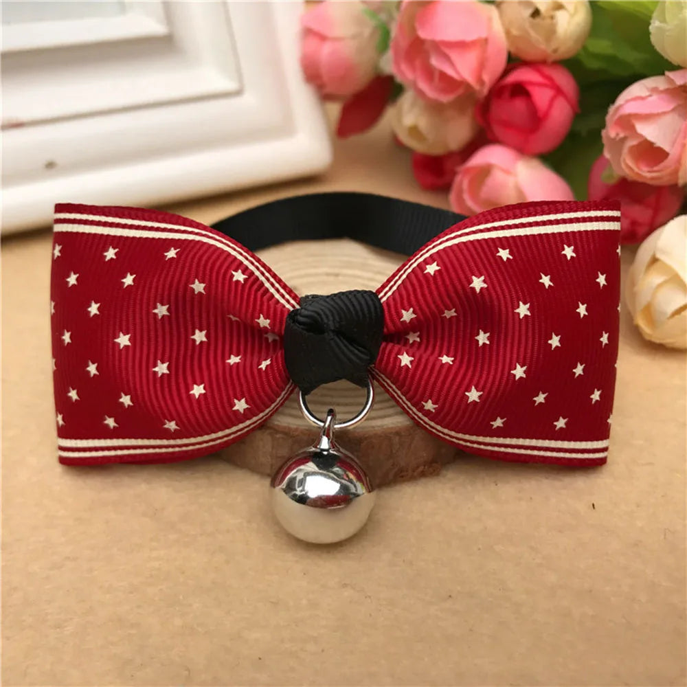 Cat Bow Tie Collar – Adjustable with Bell for Holidays & Photos