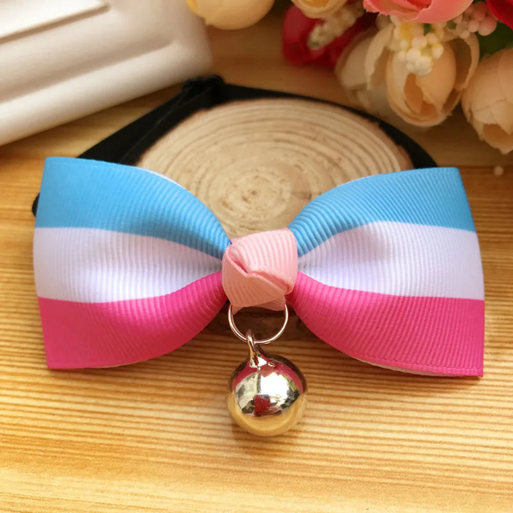 Cat Bow Tie Collar – Adjustable with Bell for Holidays & Photos