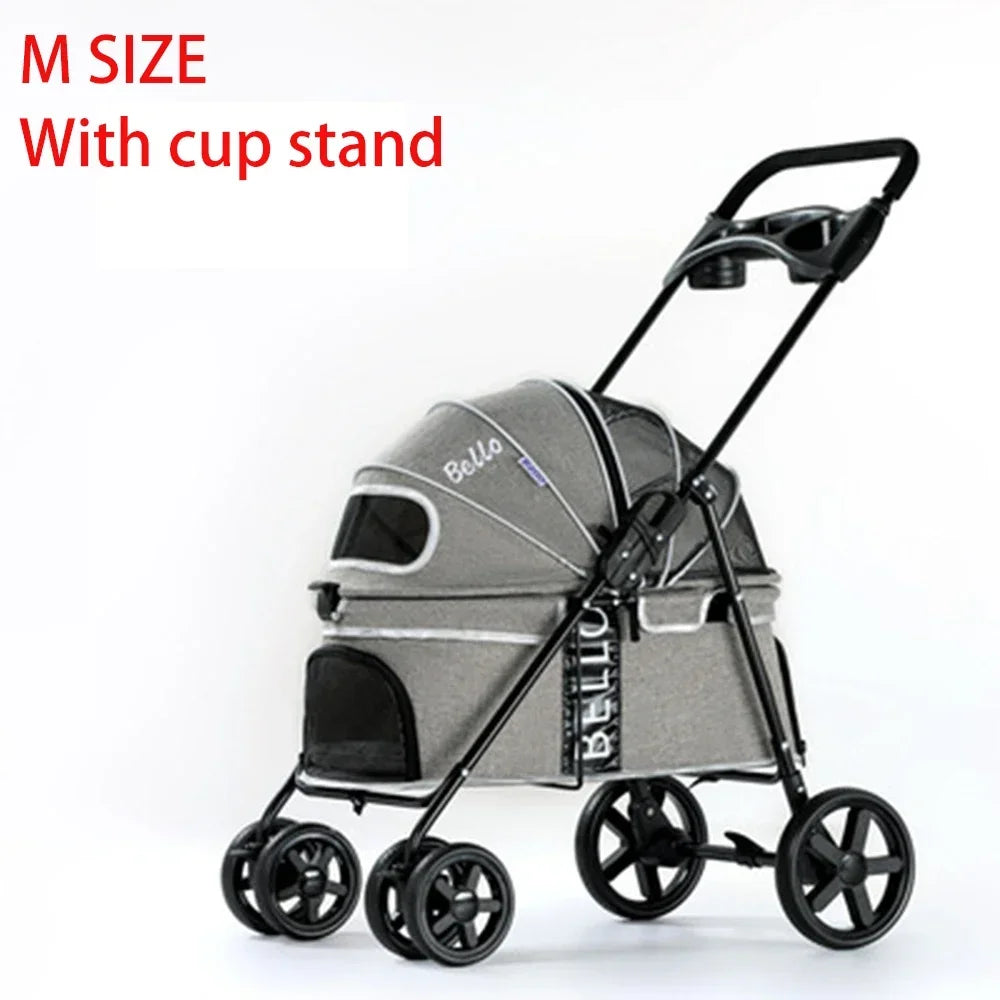 Lightweight Foldable Pet Stroller – Compact Travel Carrier