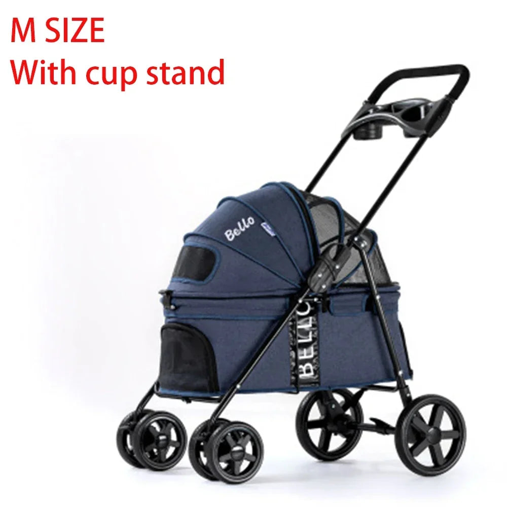 Lightweight Foldable Pet Stroller – Compact Travel Carrier